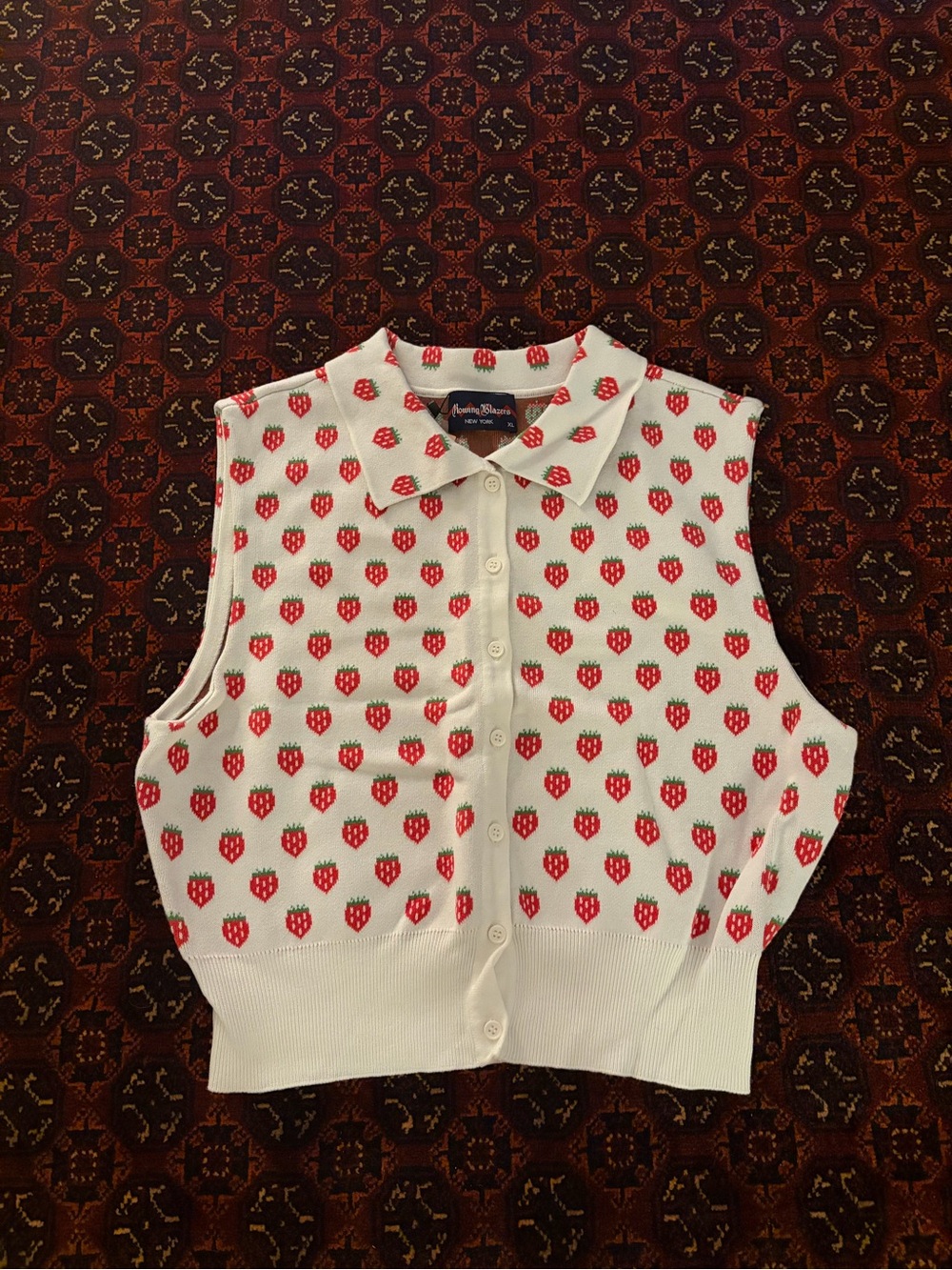 Rowing Blazers Knit Collared Button-Up Cashmere-Blend Tank